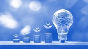 Mostra delle foglie e altri elementi che richiamano il greenwashing